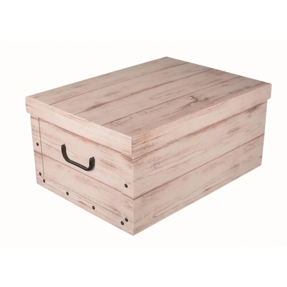 Kreher White Wood Dekokarton 40 Liter Holz Weiß