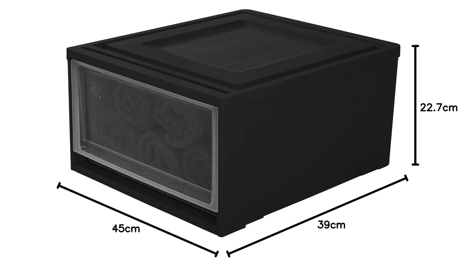 Iris Ohyama MS M Schubladenbox 30 L Schwarz