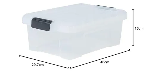 Iris Ohyama SK-130 Aufbewahrungsbox 12,5 L 3er Set klar BPA-frei