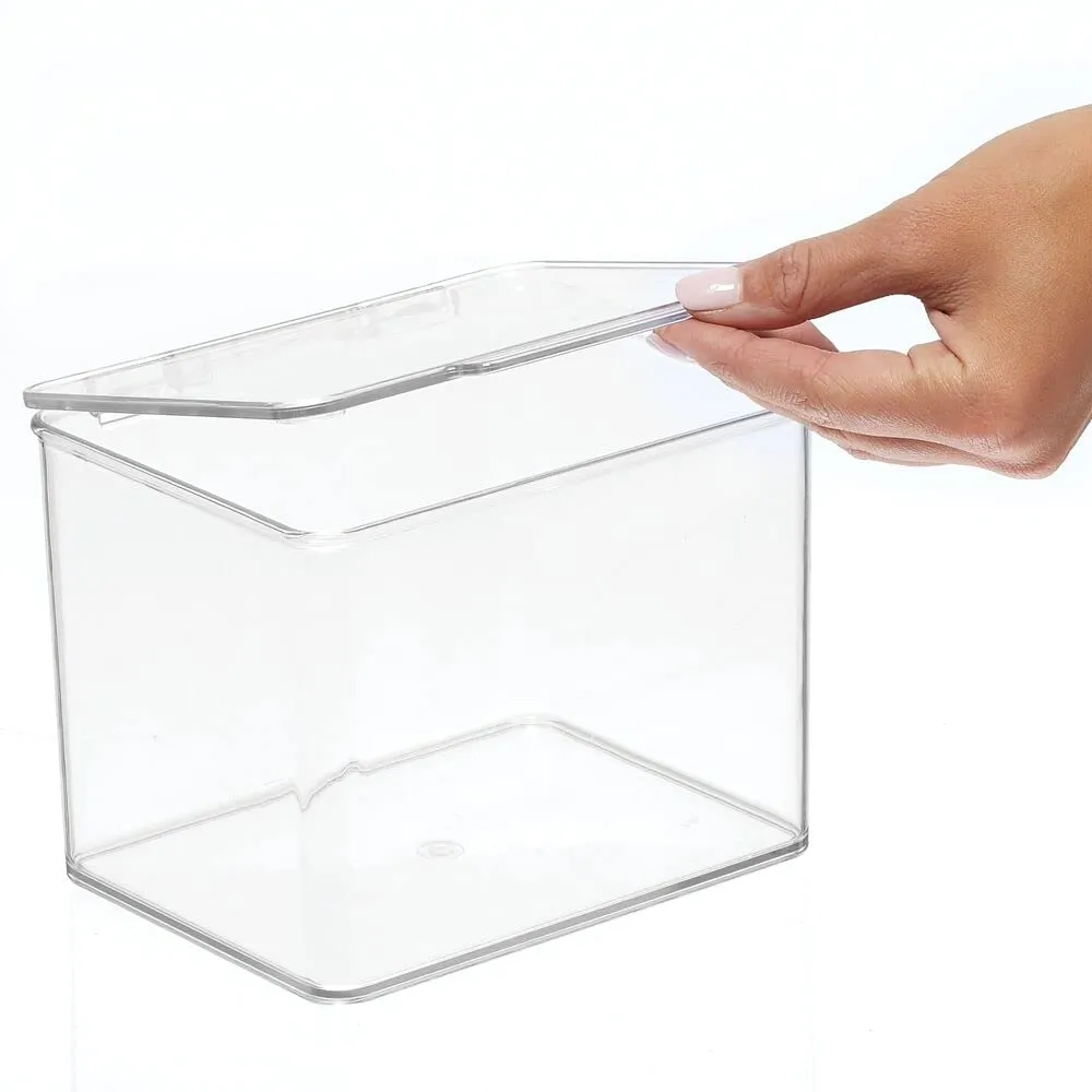 mDesign Aufbewahrungsbox Kunststoff transparent 4er-Set Deckel
