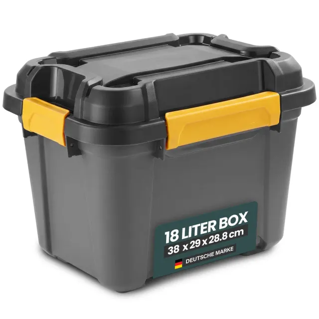 Kreher Bunker Aufbewahrungsbox 18L IP67 mit Deckel schwarz