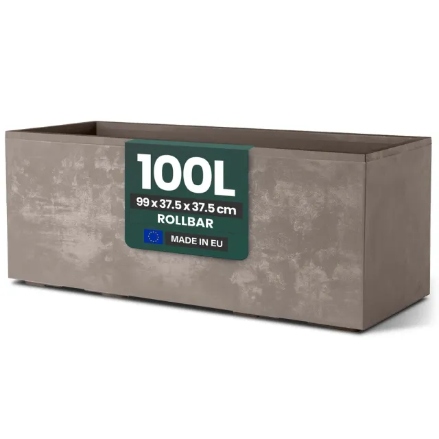 Kreher Millennium Pflanzkübel 100 Liter Sandbraun rollbar