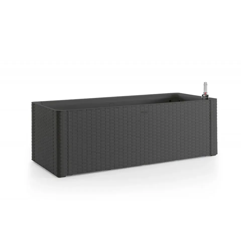 Kreher Rattan XL Pflanzkasten 2er-Set Anthrazit 100 cm