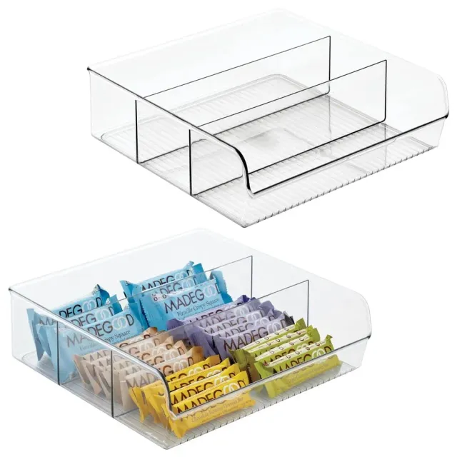 M Design Kunststoffkorb Aufbewahrungsbox 2er transparent