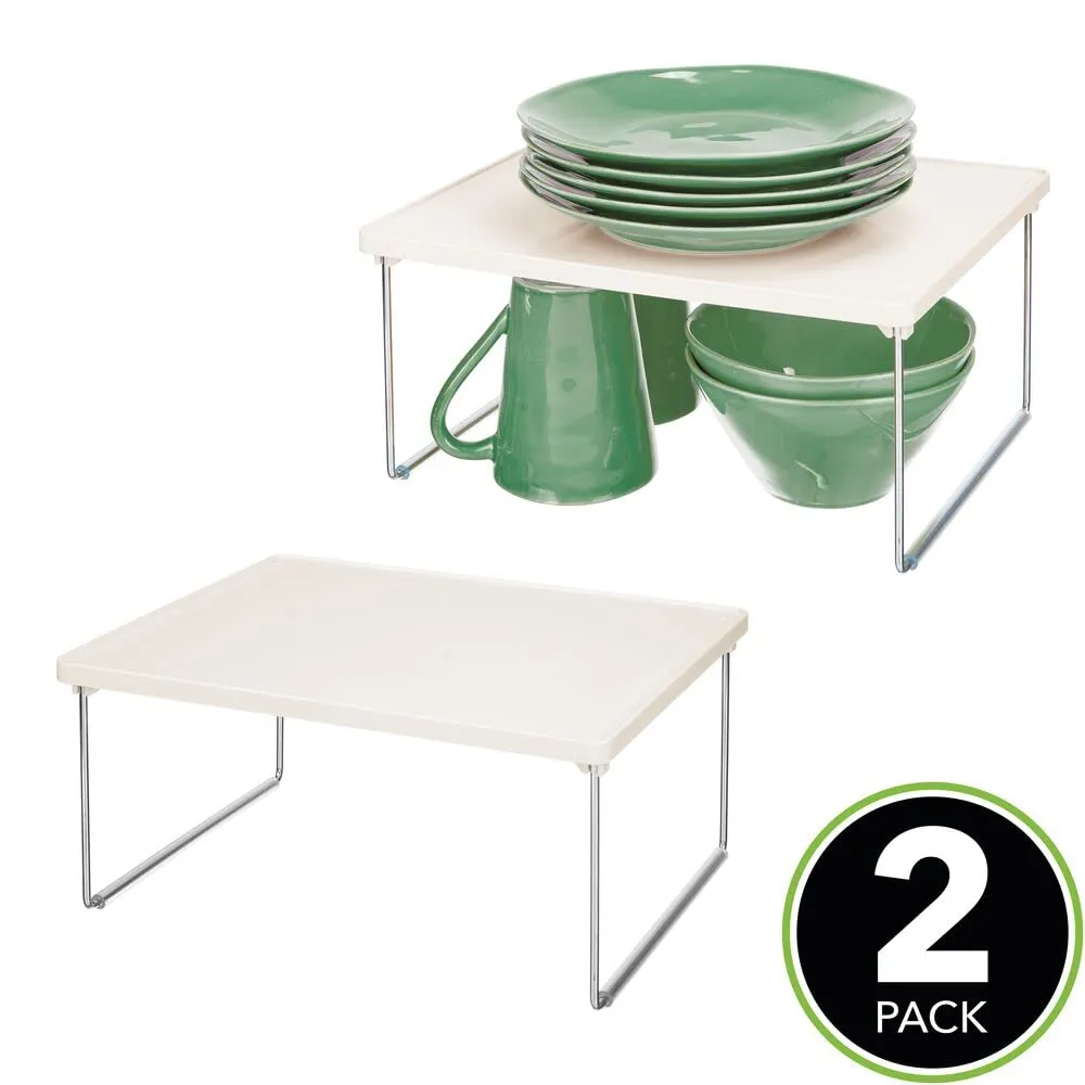 mDesign Schrankregal 2er-Set creme 2 Etagen