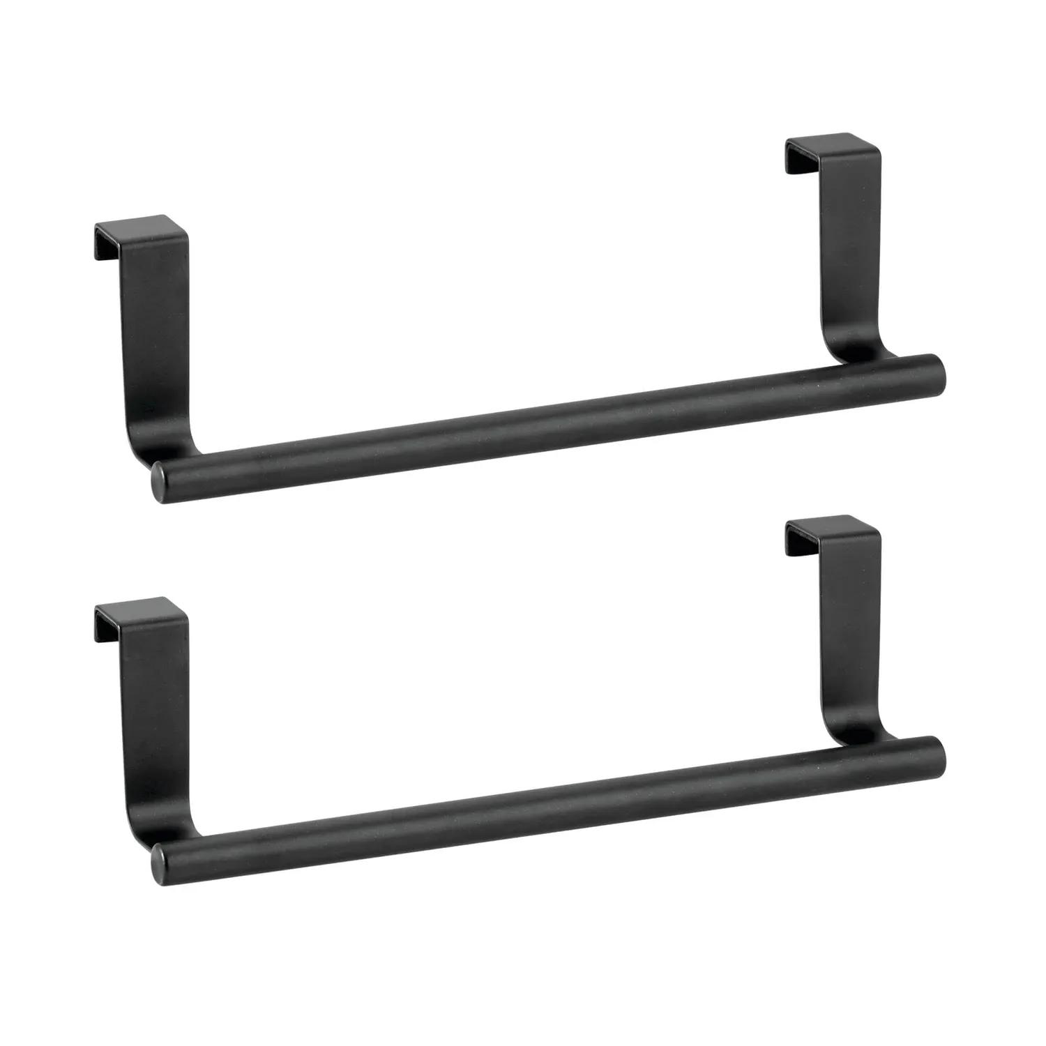 mDesign Handtuchhalter für die Tür Metall schwarz 2er-Set