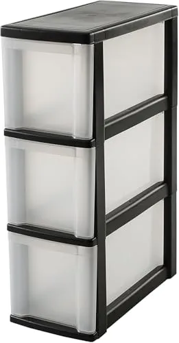 Iris Ohyama NSC-203 Schubladenturm schwarz 3x10L Rollen