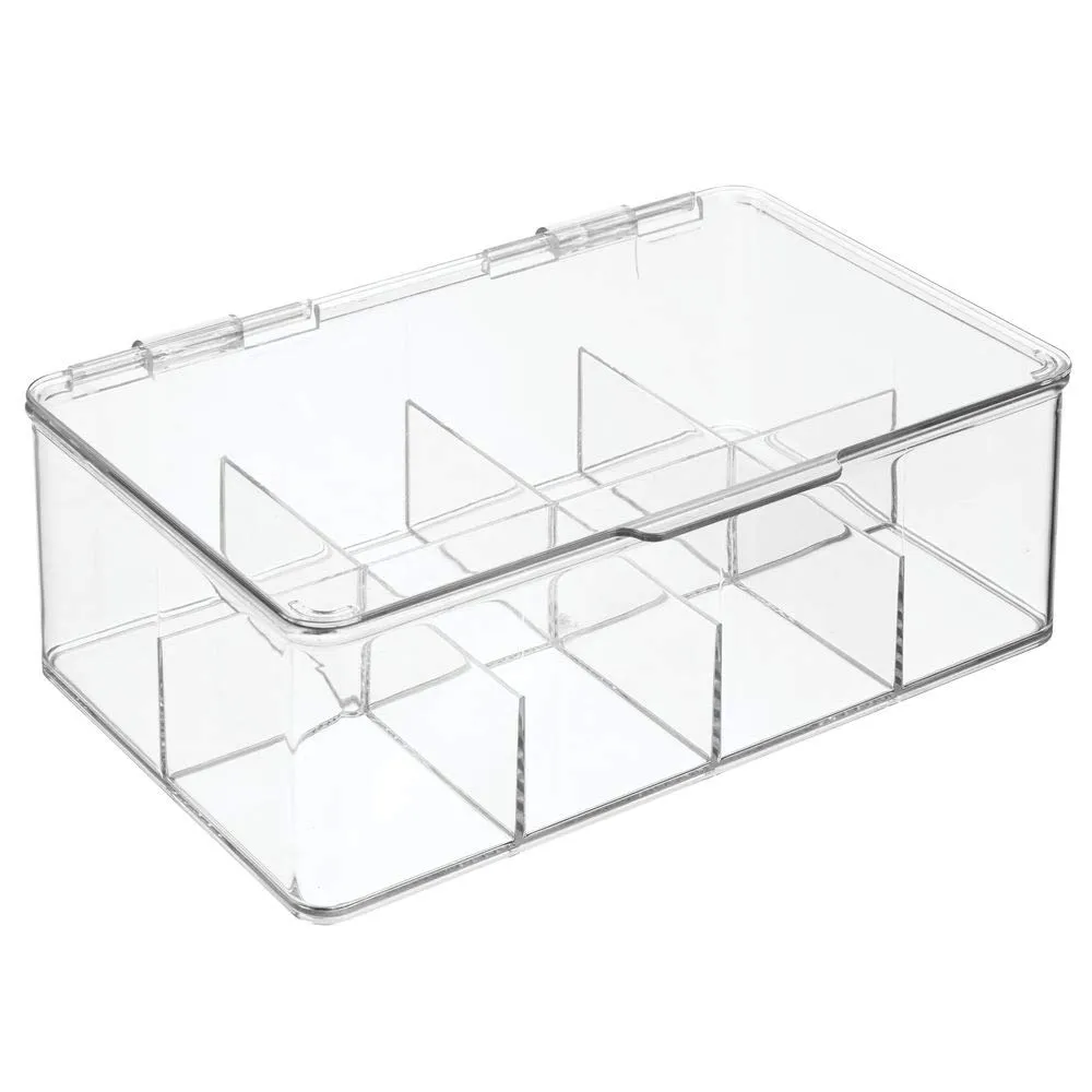 mDesign Küchen Organizer 8 Fächer transparent Griff