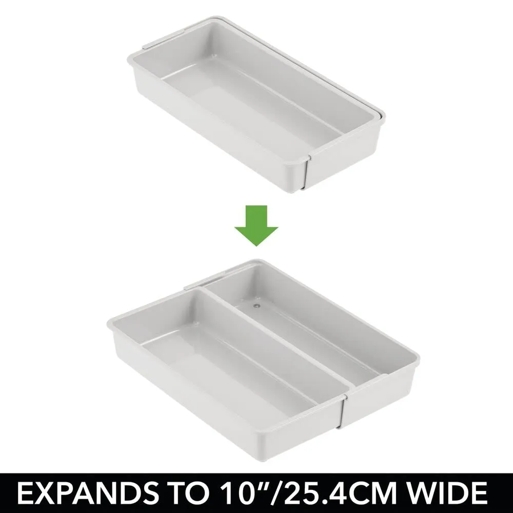 mDesign Schubladen Organizer 2er-Set hellgrau verstellbar