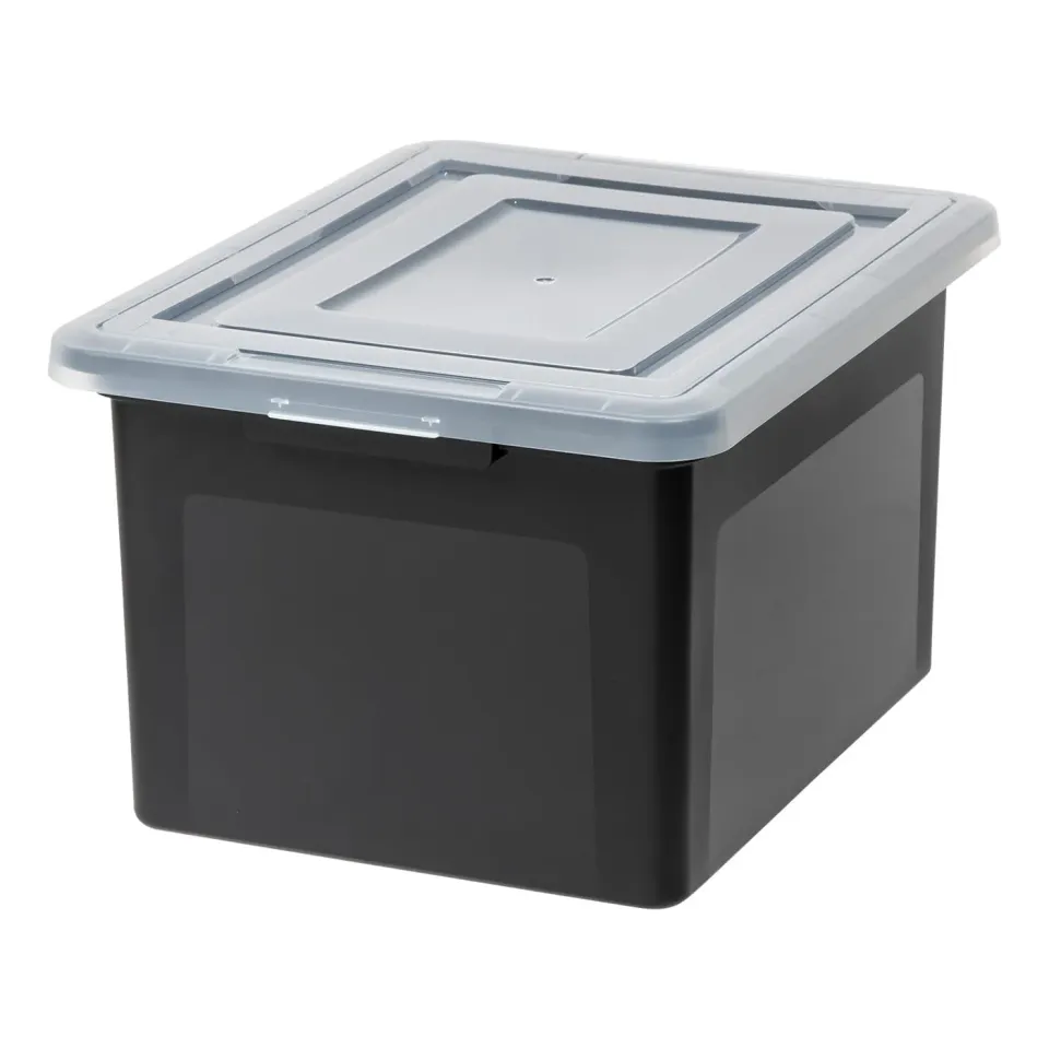Iris Ohyama FB-21E Aufbewahrungsbox 45L 4er schwarz stapelbar