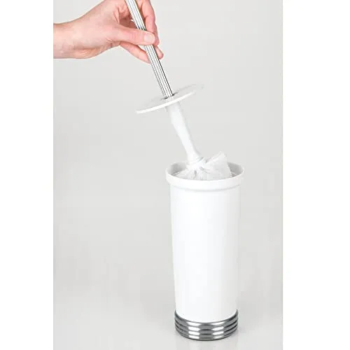 mDesign WC Bürste Halter weiß Stahl freistehend