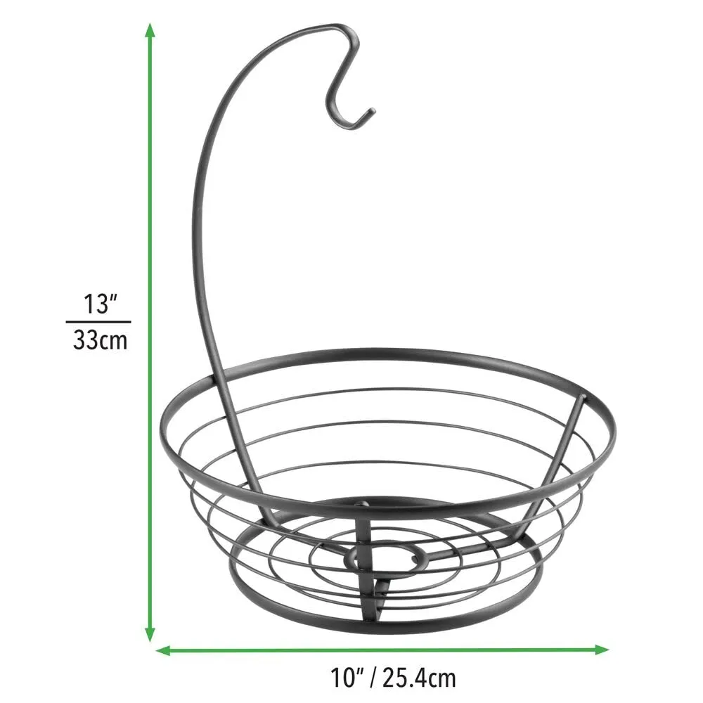 M Design Obstkorb mit Bananenhaken mattschwarz Metall