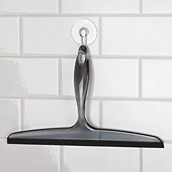mDesign Duschabzieher 30,5 cm Schwarz Saugnapf