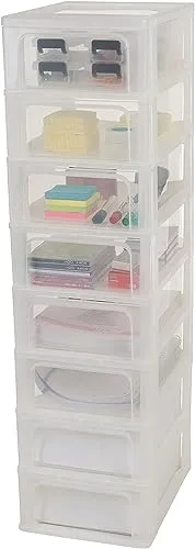 Iris Ohyama Organizer Aufbewahrungsturm 8x7L weiß