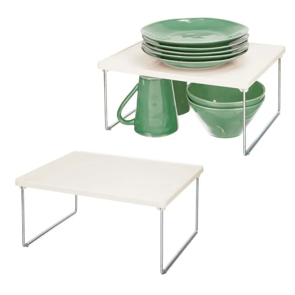mDesign Schrankregal 2er-Set creme 2 Etagen