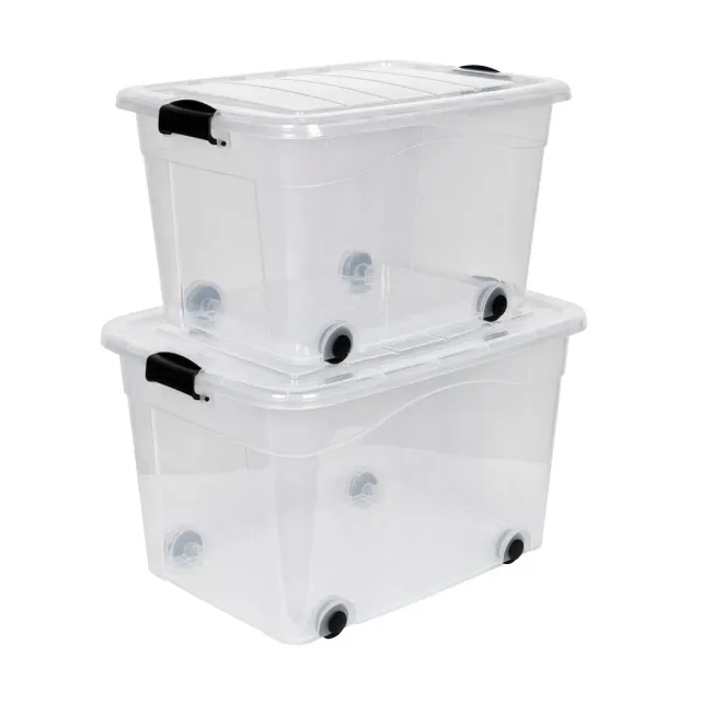 Kreher Roller Box mit Deckel 100+60 Liter 2er-Set