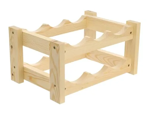 GoodFreshDecor Weinregal Holz für 6 Flaschen 34x24x17,5 cm Kiefer