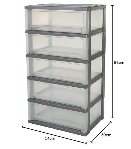 Iris Ohyama SWC-505 Rollkommode 5 Schubladen silber 30L