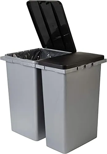 Iris Ohyama RP-3 Recycling Bin Mülleimer 30L 2er-Set grau