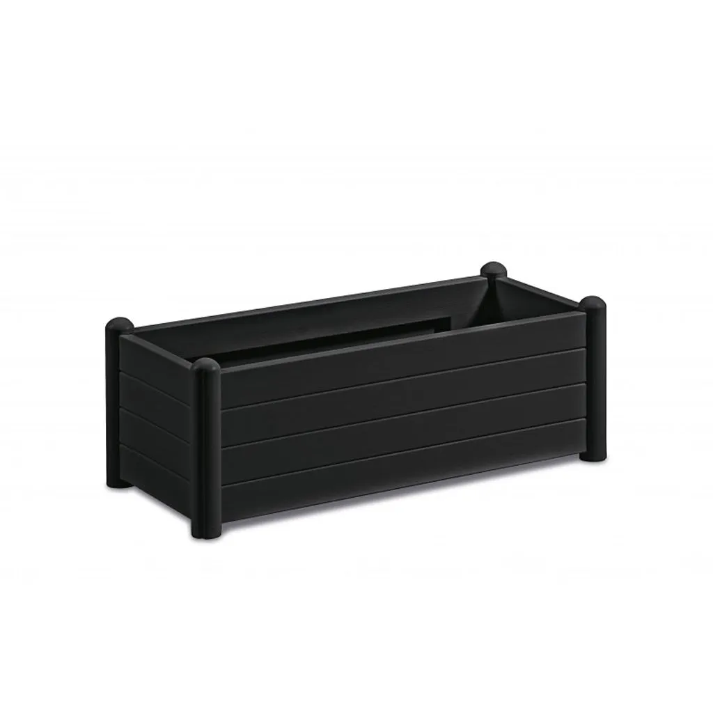 Kreher Pflanzkasten Holzoptik anthrazit breit 43x43cm 35L