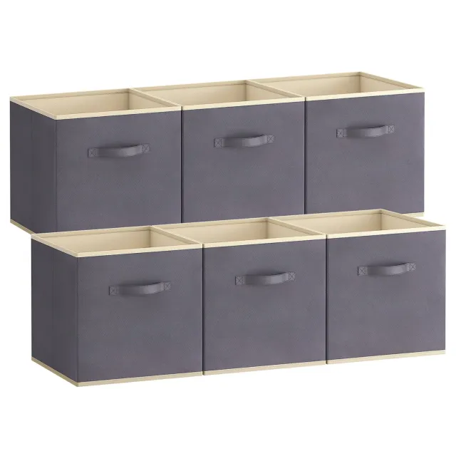 Lifewit Aufbewahrungsbox Stoff 6er Grau Faltbar