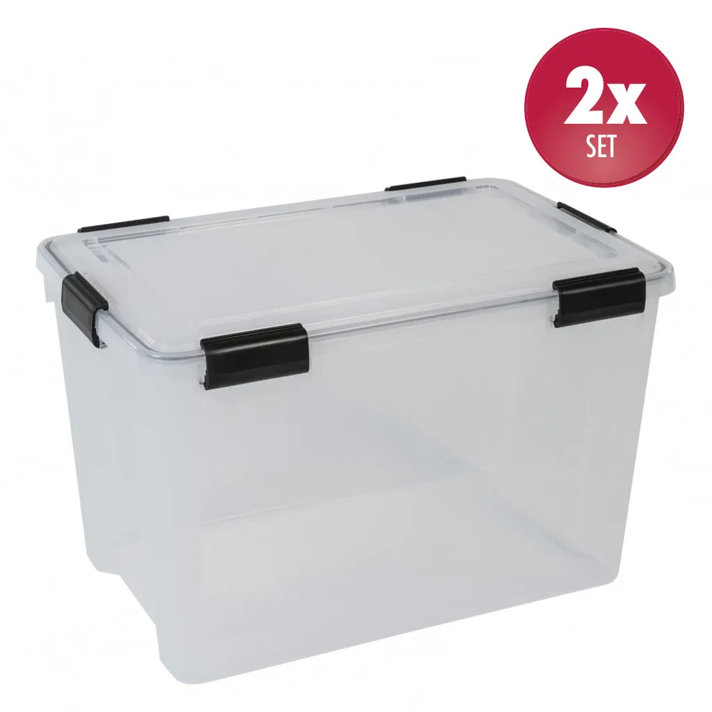 Kreher Aufbewahrungsbox mit Dichtung 70 Liter 2er Set
