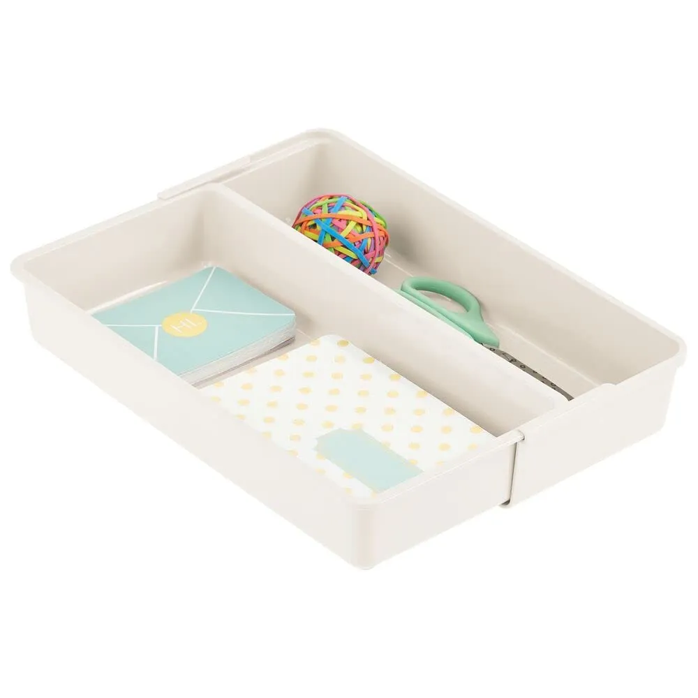 mDesign Schubladen Organizer 2er-Set creme verstellbar