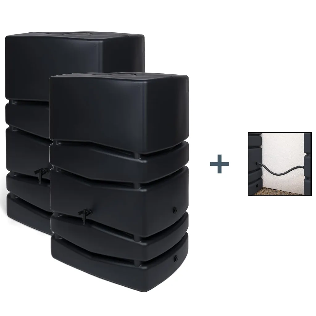 Kreher Aqua Tower 350 Liter Regentonne Anthrazit 2er Set
