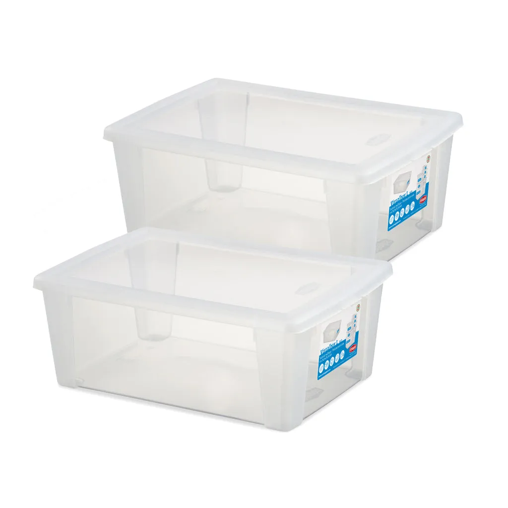 Kreher Visualbox Aufbewahrungsbox Transparent 2er Set Größe L