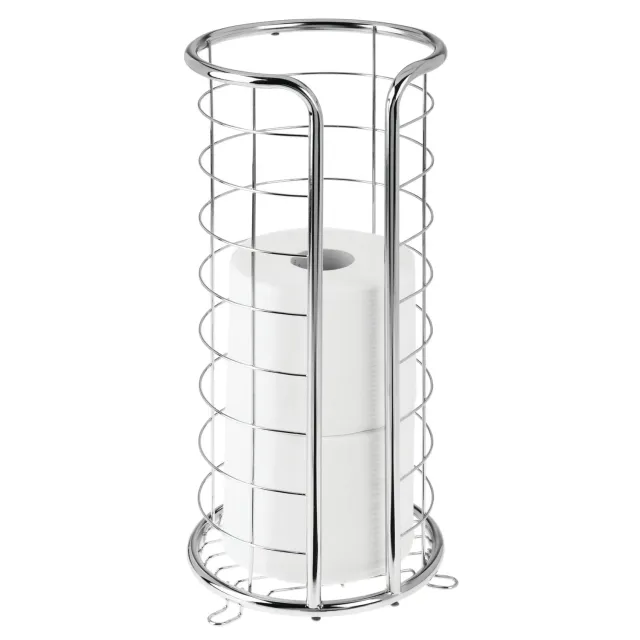 mDesign Toilettenpapierhalter freistehend silber 3 Rollen