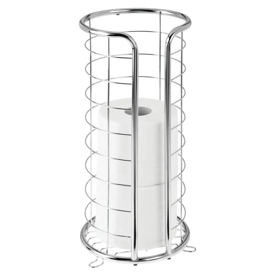 mDesign Toilettenpapierhalter freistehend silber 3 Rollen