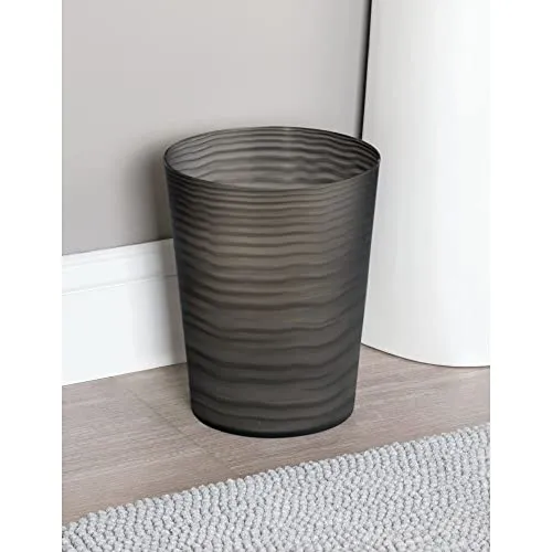 mDesign Abfalleimer Kunststoff 2er-Set mattschwarz Welle