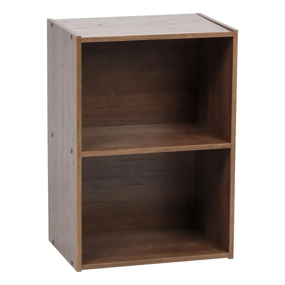 Iris Ohyama 2 Würfel Bücherregal braun 40cm offen platzsparend