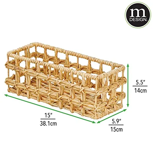 mDesign WC Korb Hyazinthe 38,1 cm für 3 Rollen natur