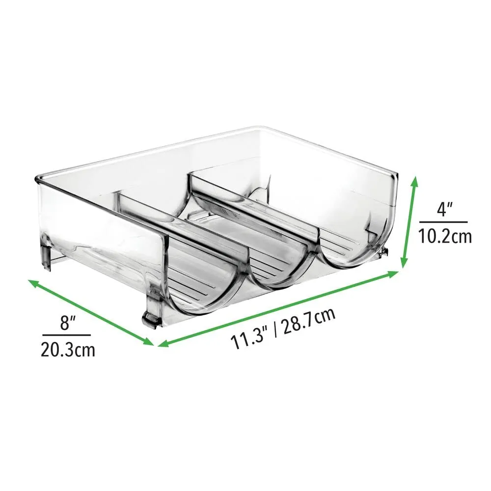 mDesign Flaschenhalter Grau Stapelbar 2er Set für 6 Flaschen