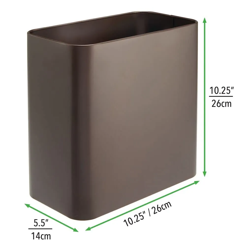 mDesign Mülleimer Metall Bronze 14x26 cm