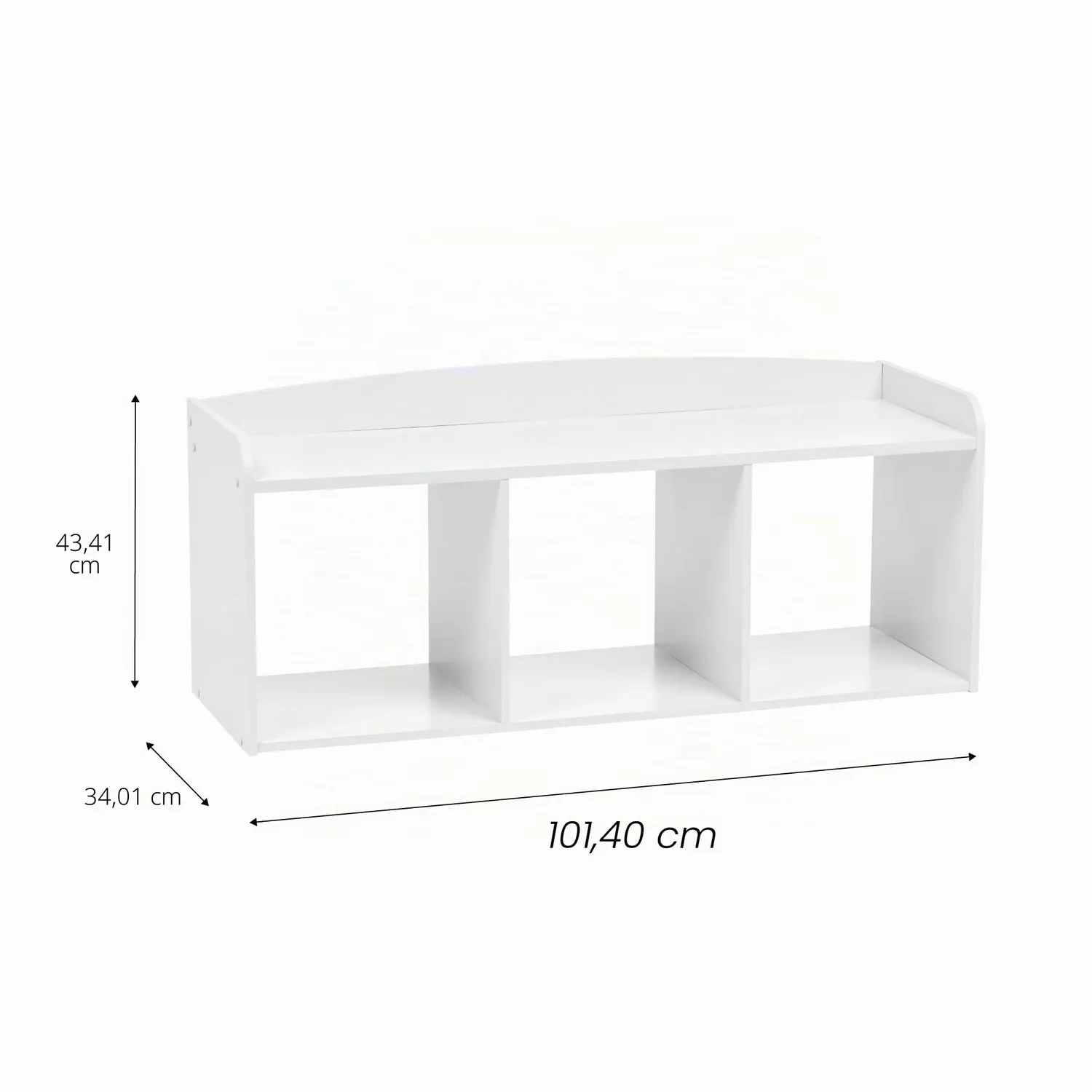 Iris Ohyama Kids KBN-3R Sitzbank 3 Fächer weiß Holz