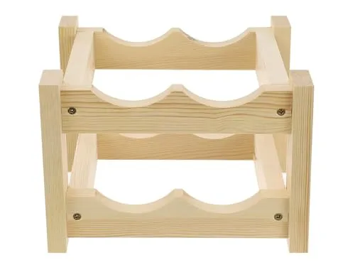 GoodFreshDecor Weinregal Holz 4 Flaschen Kiefer natur 26x24x17