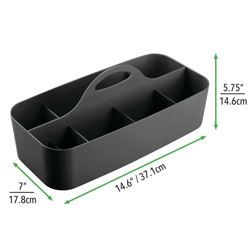 mDesign Büro-Organizer Kunststoff Griff 2er-Set Schwarz