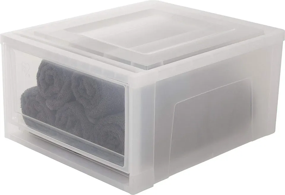 Iris Ohyama MS M Schubladenbox transparent 30L stapelbar