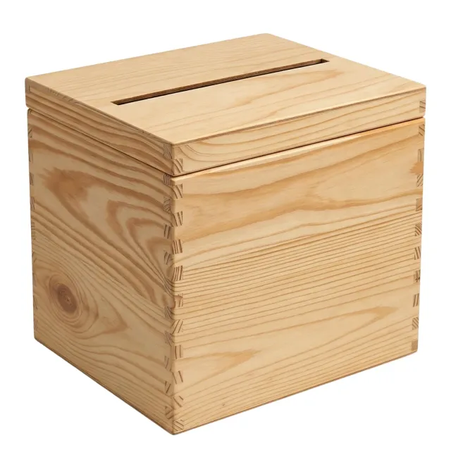 GoodFreshDecor Kartenbox Hochzeit Holz Natur mit Deckel