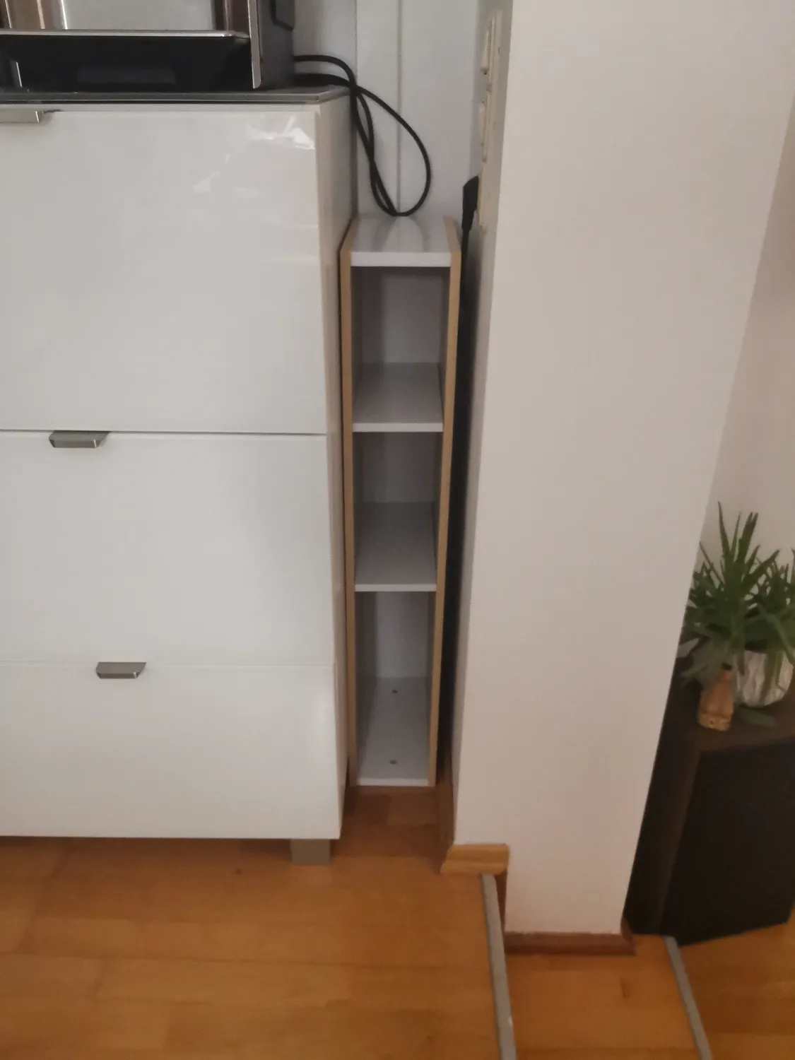Iris Ohyama UB-6020 Regal braun 2 Ebenen Holz schmal