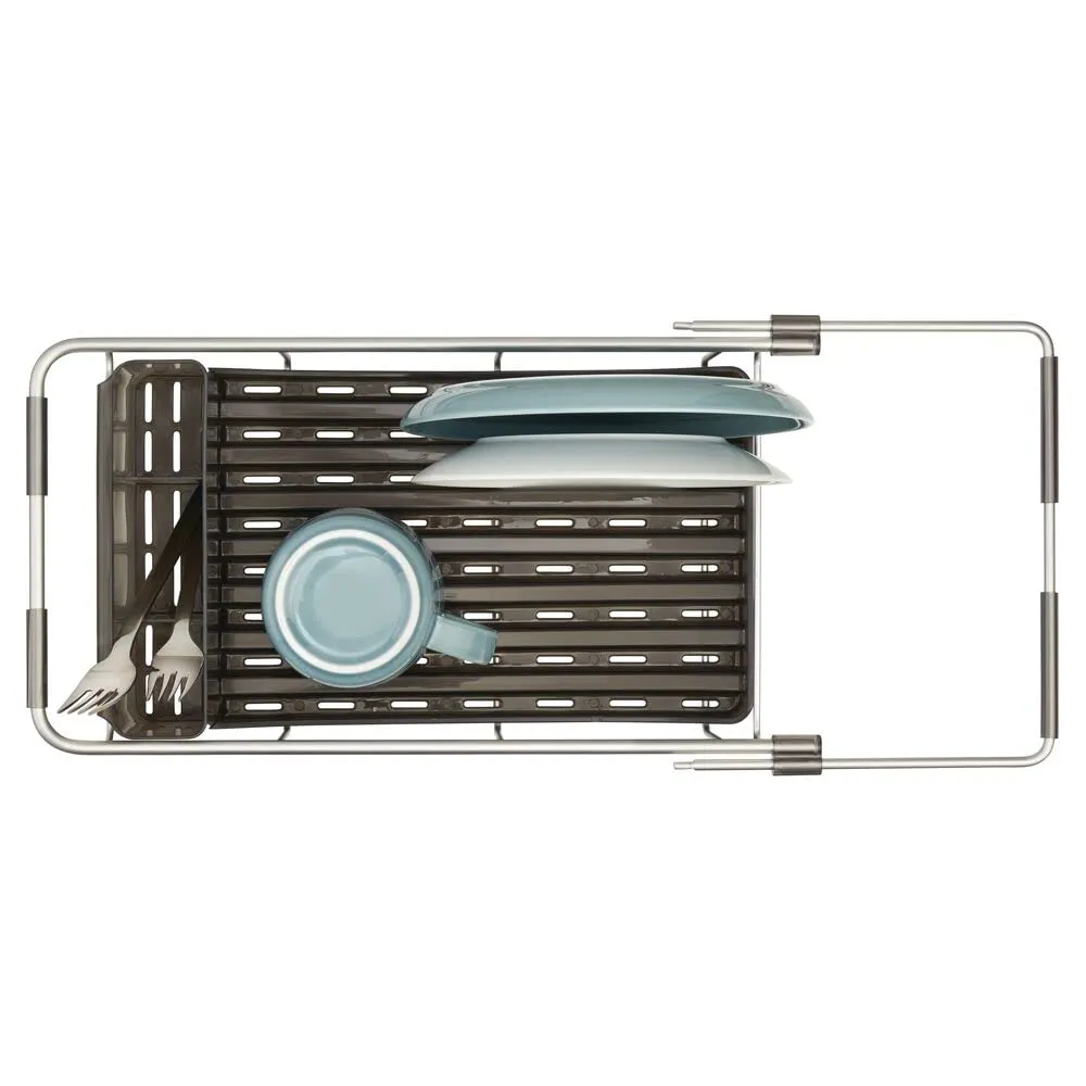 mDesign Abtropfgestell Aluminium smoke-silber Besteckkasten