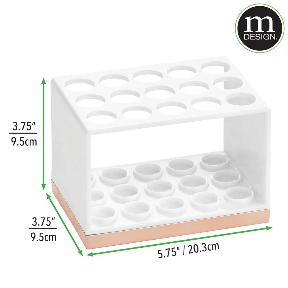 mDesign Kosmetik Organizer 15 Fächer weiß-rotgold für Make-up