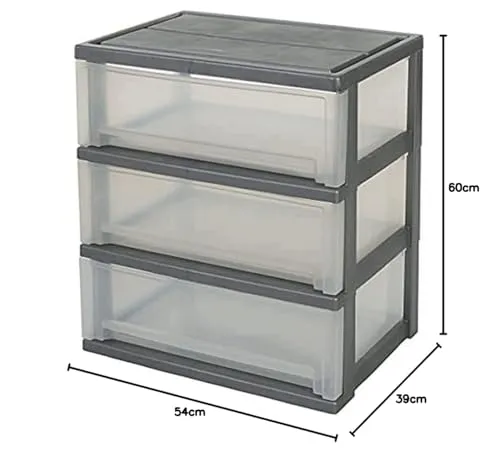 Iris Ohyama Smart Wide Chest SWC-503 Rollcontainer 3 Schubl