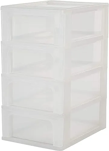 Iris Ohyama OCH-2004 Schubladenbox 4x7L mattweiß A4