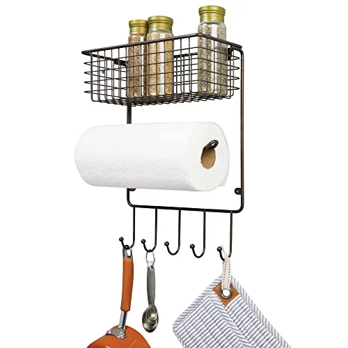 mDesign Papierrollenhalter Wandregal Metall Bronze 40,9 cm