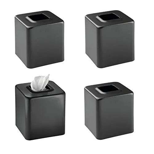 M Design Taschentuchbox 4er-Set schwarz Metall matt