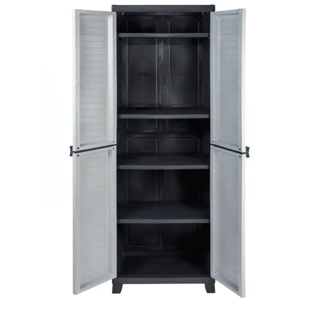 Kreher Elite Kunststoffschrank 65x45x181 schwarz-grau