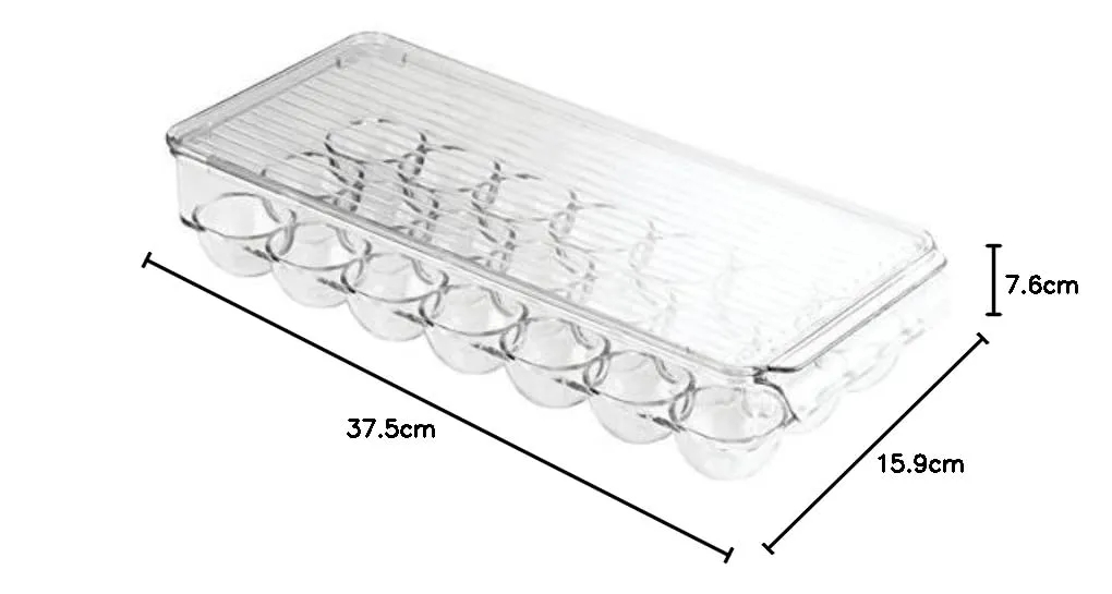 mDesign 7377MDKEU Eierbox transparent 21 Eier stapelbar